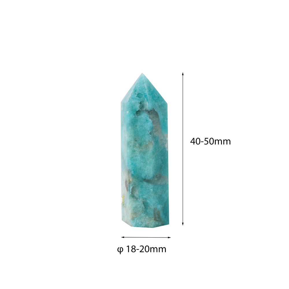 1pc Natural Amazonite Point Energy Reiki Crystal Quartz Tower Tianhe Stone Wand Healing Home Decoration