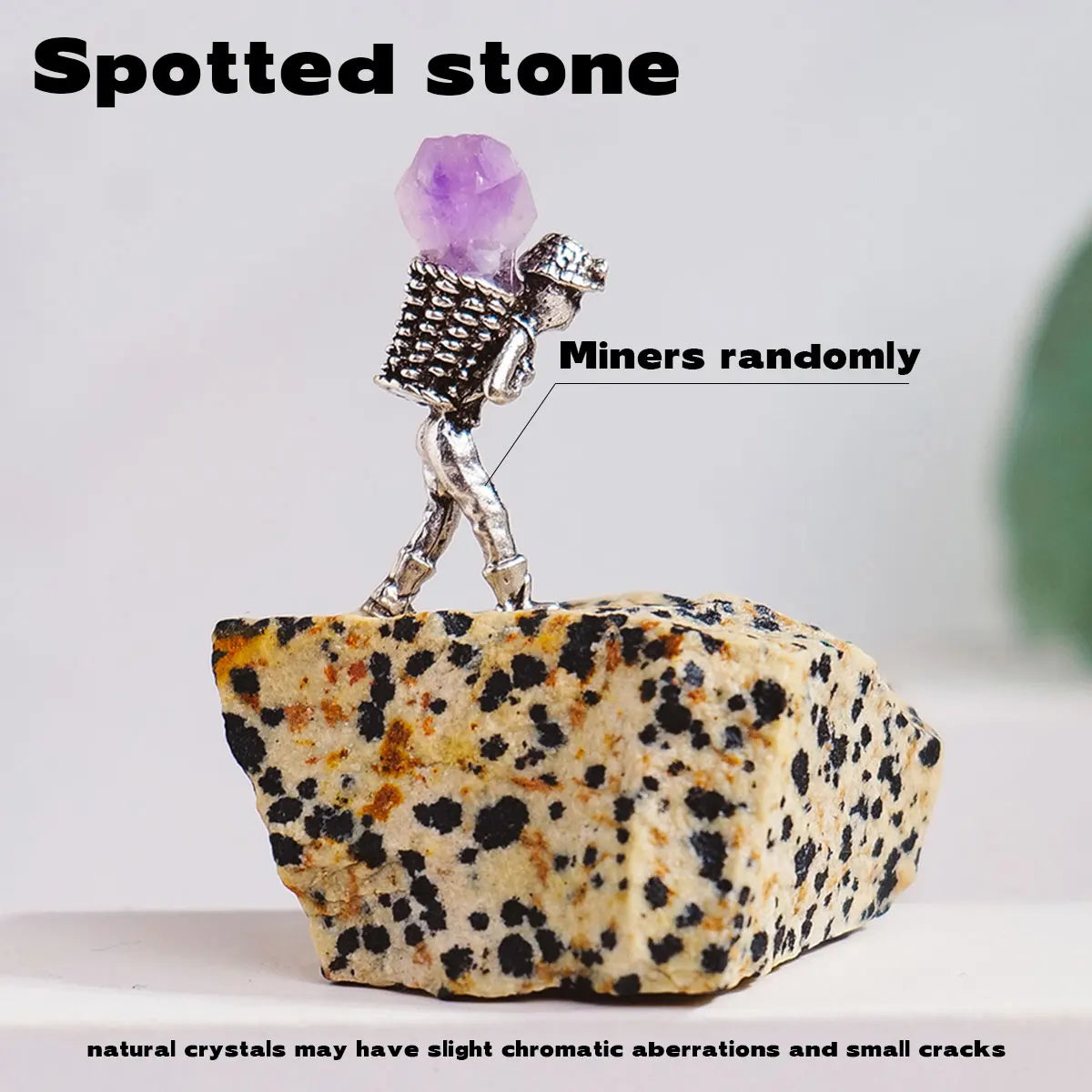 1pc Natural Amethyst Cluster Miner Modeling Micro Landscape Decoration Crystal Raw Stone Mine Standard Home Decoration