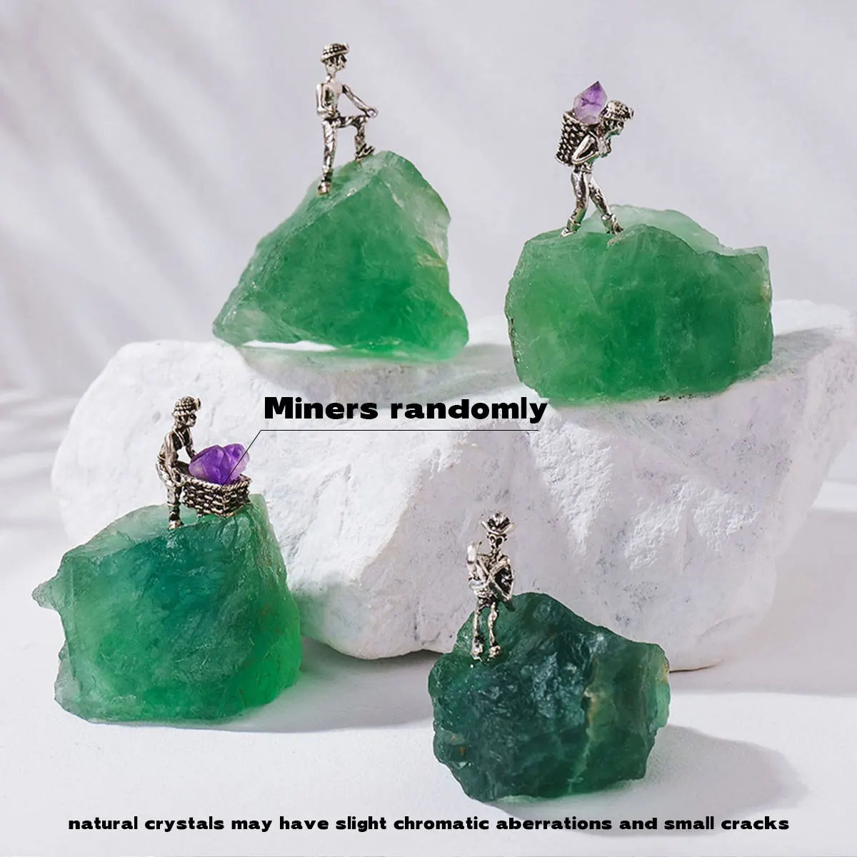 1pc Natural Amethyst Cluster Miner Modeling Micro Landscape Decoration Crystal Raw Stone Mine Standard Home Decoration