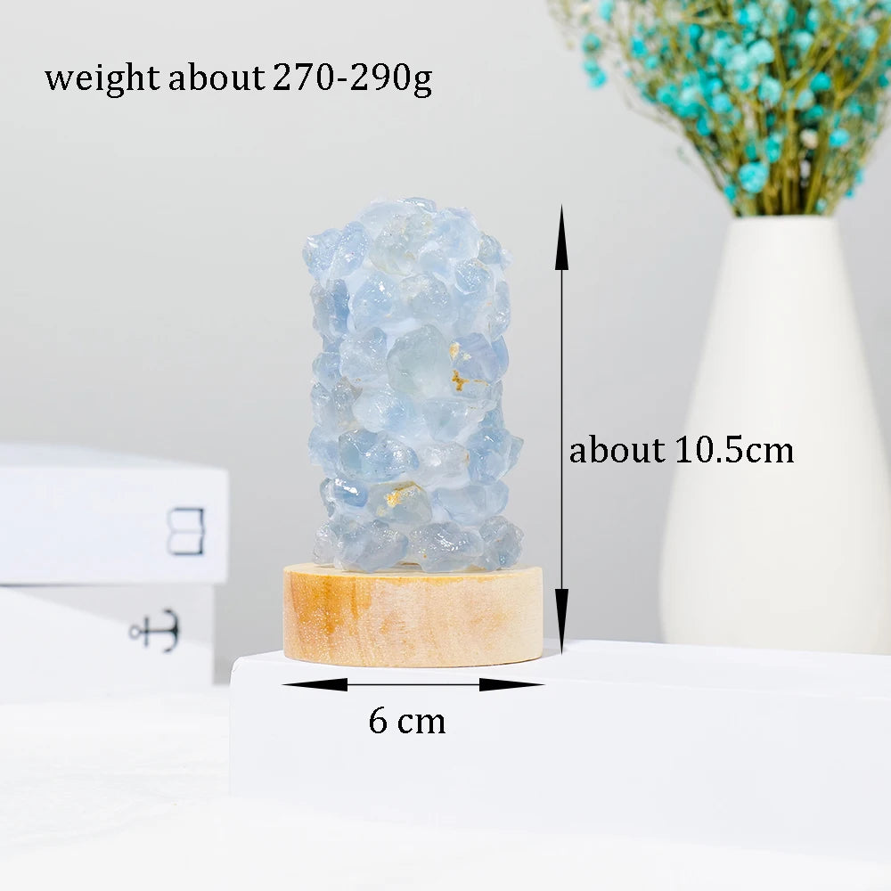 1pc Natural Celestite Energy Crystal Table Healthy Kyanite Raw Stone Night Exquisite Gift Bedroom Decoration