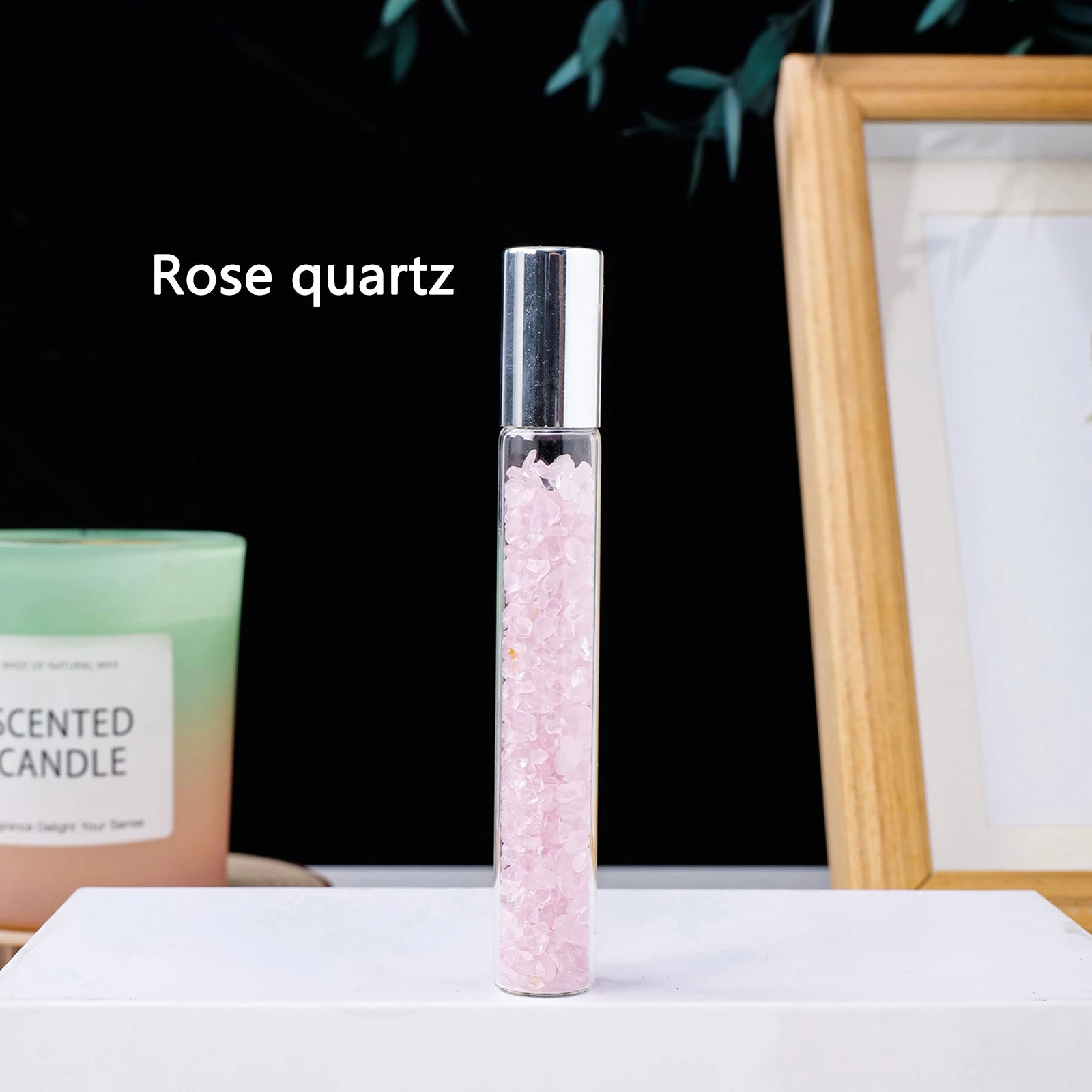 1pc Natural Crystal Crushed Stone Perfume Bottle Reiki Healing Essential Oil Dispensing Bottle Gift For Women