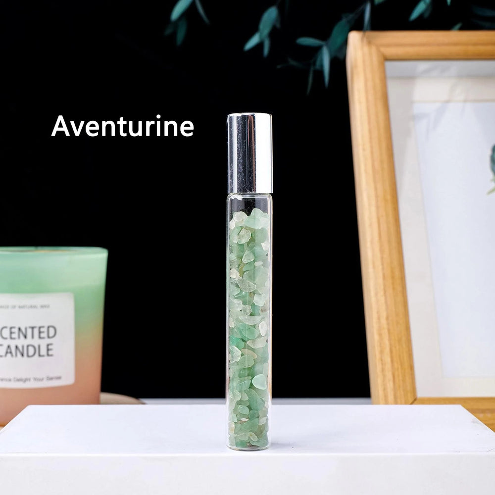 1pc Natural Crystal Crushed Stone Perfume Bottle Reiki Healing Essential Oil Dispensing Bottle Gift For Women