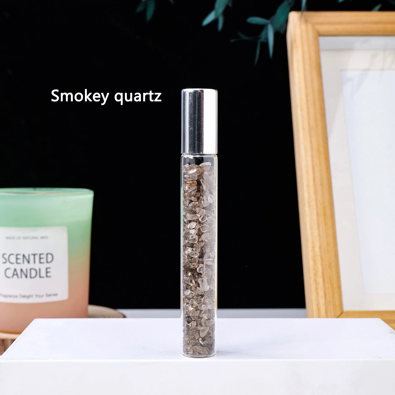 1pc Natural Crystal Crushed Stone Perfume Bottle Reiki Healing Essential Oil Dispensing Bottle Gift For Women