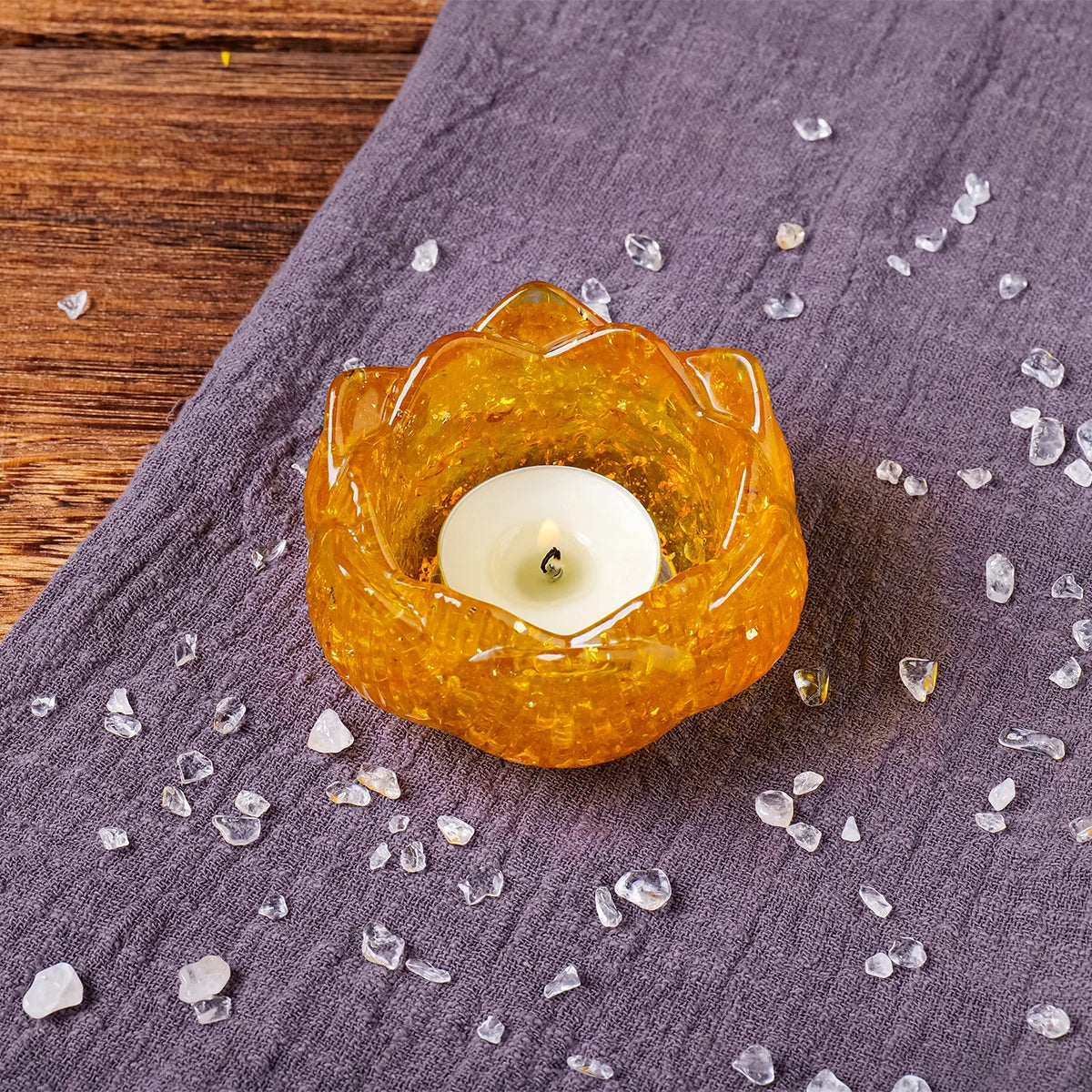 1pc Natural Crystal Dropper Resin Reiki Stone Candle Base Degaussing Cornucopia Healing Meditation Decoration home decoration