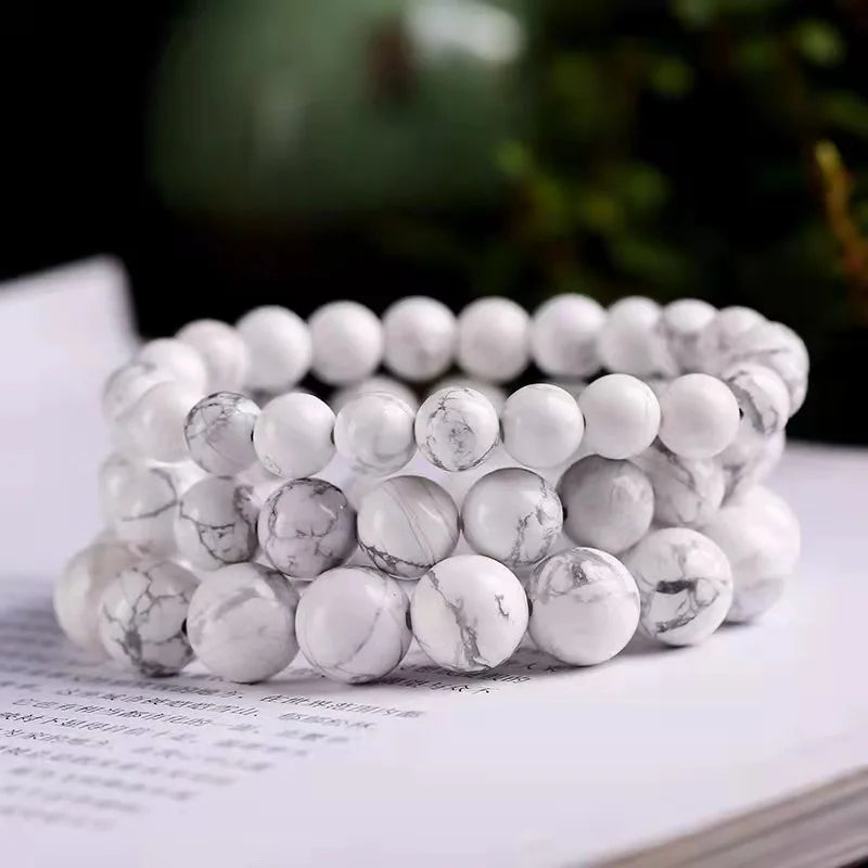 1pc Natural Crystal Jewelry Natural Howlite Hand String Energy Quartz Health Decoration Gem Gift