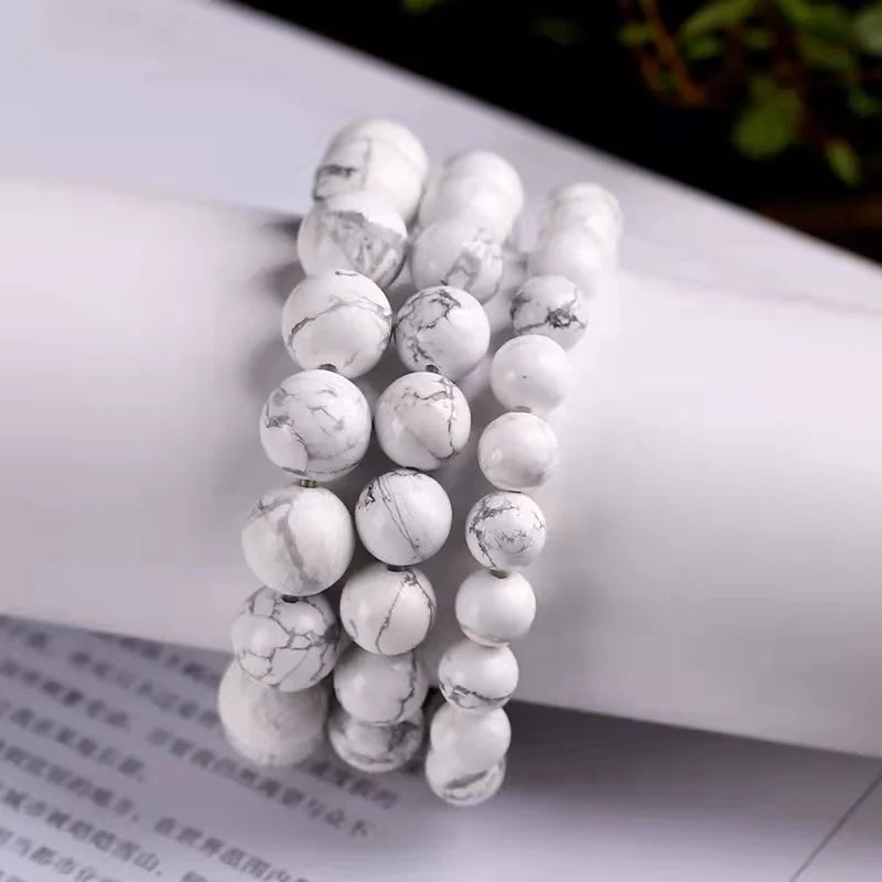 1pc Natural Crystal Jewelry Natural Howlite Hand String Energy Quartz Health Decoration Gem Gift