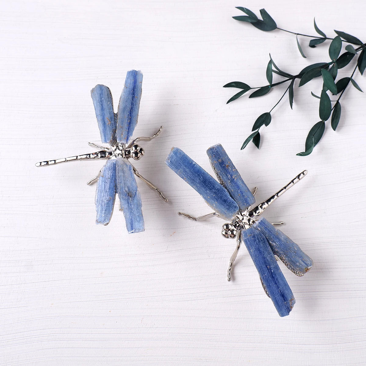 1pc Natural Crystal Kyanite DIY Dragonfly Brass Accessories Children's Day Gifts Home and Office Decoration Birthday Gift