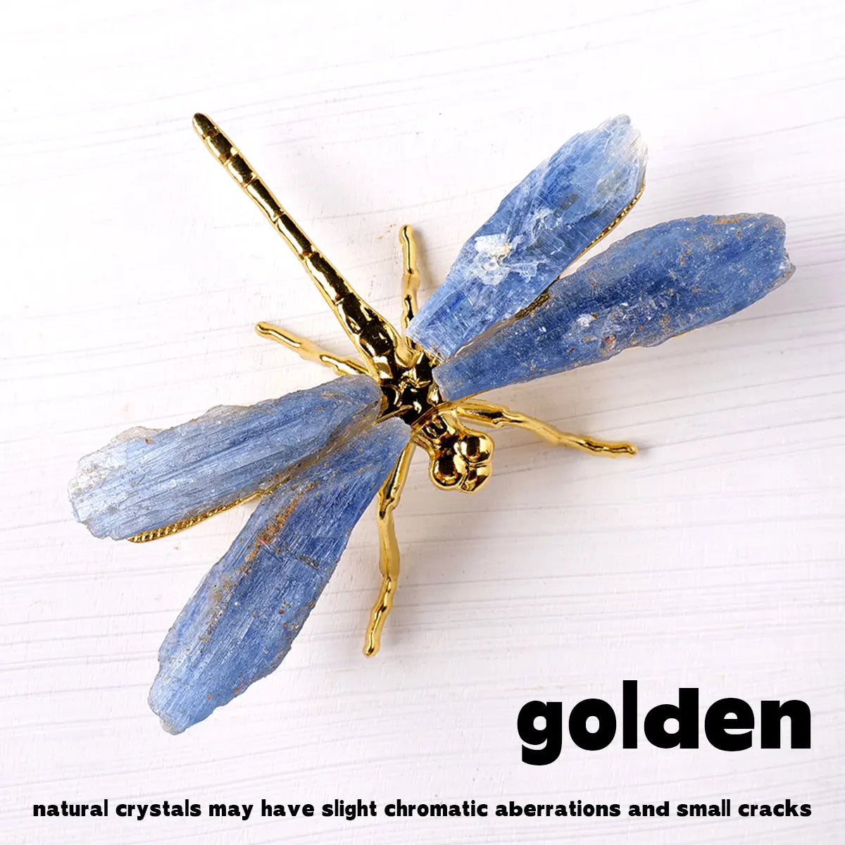 1pc Natural Crystal Kyanite DIY Dragonfly Brass Accessories Children's Day Gifts Home and Office Decoration Birthday Gift