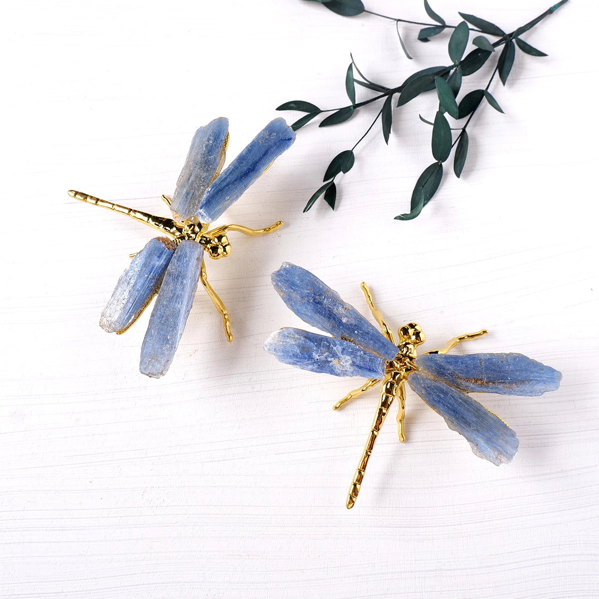 1pc Natural Crystal Kyanite DIY Dragonfly Brass Accessories Children's Day Gifts Home and Office Decoration Birthday Gift