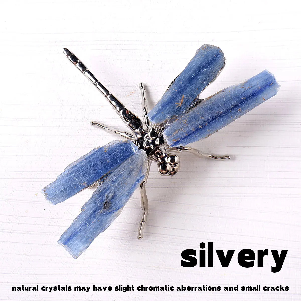 1pc Natural Crystal Kyanite DIY Dragonfly Brass Accessories Children's Day Gifts Home and Office Decoration Birthday Gift