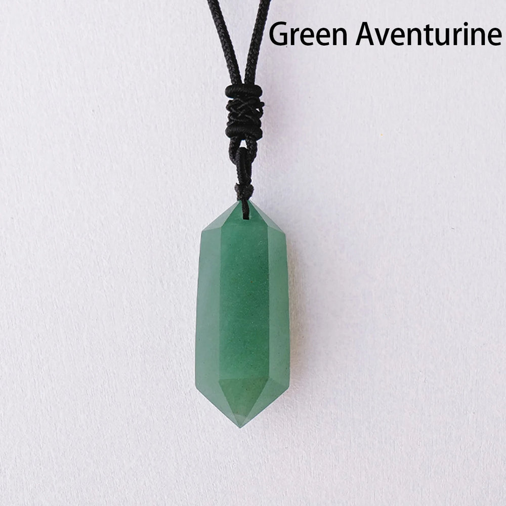 1pc Natural Crystal Quartz Double Point Pendant Crystal Tower Necklace Health energy healing stone for gift