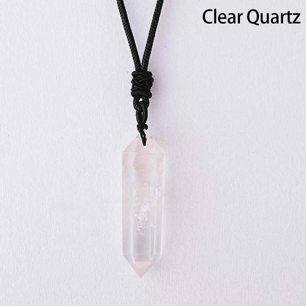 1pc Natural Crystal Quartz Double Point Pendant Crystal Tower Necklace Health energy healing stone for gift