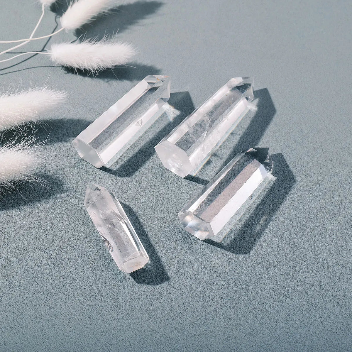 1pc Natural Healing Clear Quartz Crystal Wand Faceted Single Point Crystal Prism Stones for Meditation Reiki