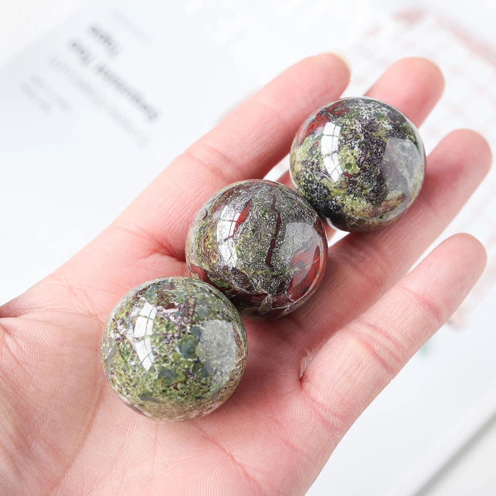 1pc Natural Healing Crystal Ball Polished Dragon Blood Stone Sphere Figurine Meditation Photography Prop Home Office Decoration