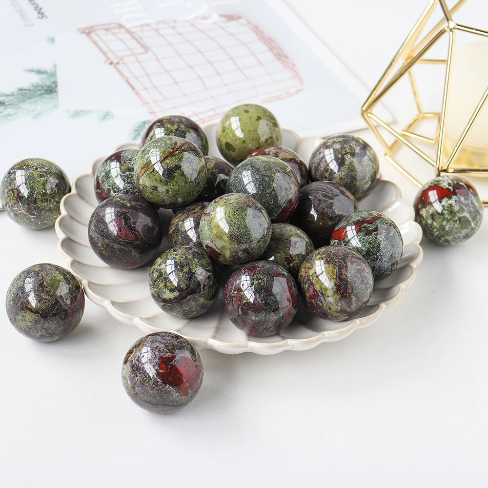 1pc Natural Healing Crystal Ball Polished Dragon Blood Stone Sphere Figurine Meditation Photography Prop Home Office Decoration