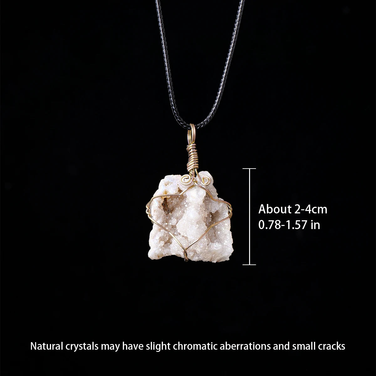 1pc Natural Healing Gemstone Agate Cave Irregular stones Pendant Charm Crystal Necklace Energy Amulet Jewelry Gift