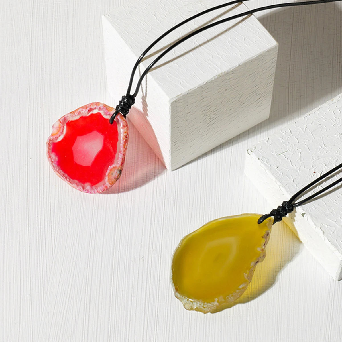 1pc Natural Healing Gemstone Agate Slices Irregular stones Pendant Charm Crystal Necklace Energy Amulet Jewelry Gift