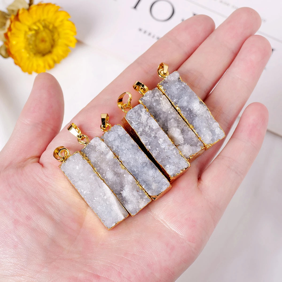 1pc Natural Healing Gemstone Agate Tooth Irregular stones Pendant Charm Crystal Necklace Energy Amulet Jewelry Gift