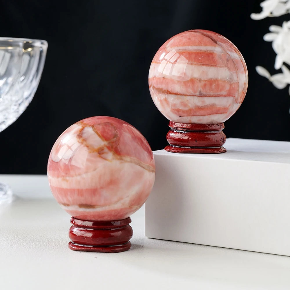 1pc Natural Pork stone crystal ball  Polished Globe Massaging Ball Reiki Healing Stone Home Decoration Exquisite