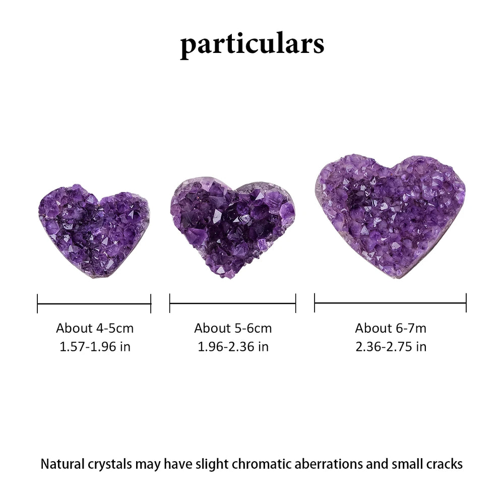 1pc Natural Raw Amethyst Quartz Purple Crystal Cluster Heart Healing Stones Specimen Home Decoration Crafts Decoration Ornamen