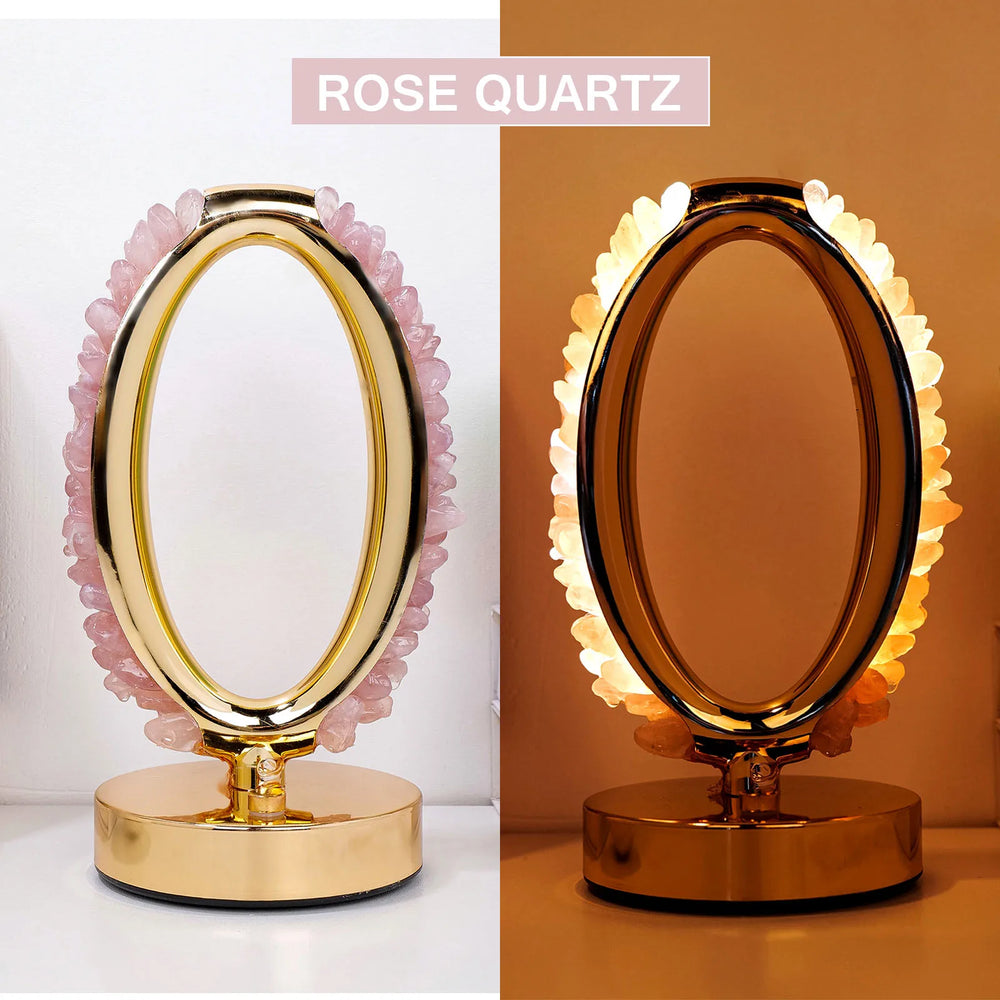 1pc Natural Rose Quartz Amethyst Crystal Lamp USB Interface Crystal Bedside Light  Atmosphere Light Bedroom Home Decor