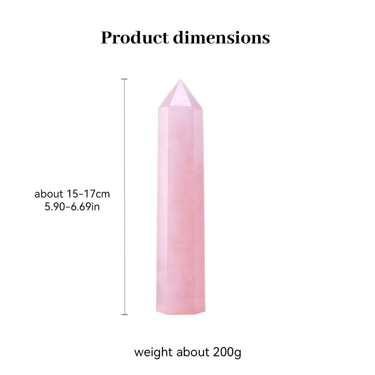 1pc Natural Rose Quartz Crystal Point Pink Crystal Column Hand Polished Hexagon For Home Furnishing Decoration