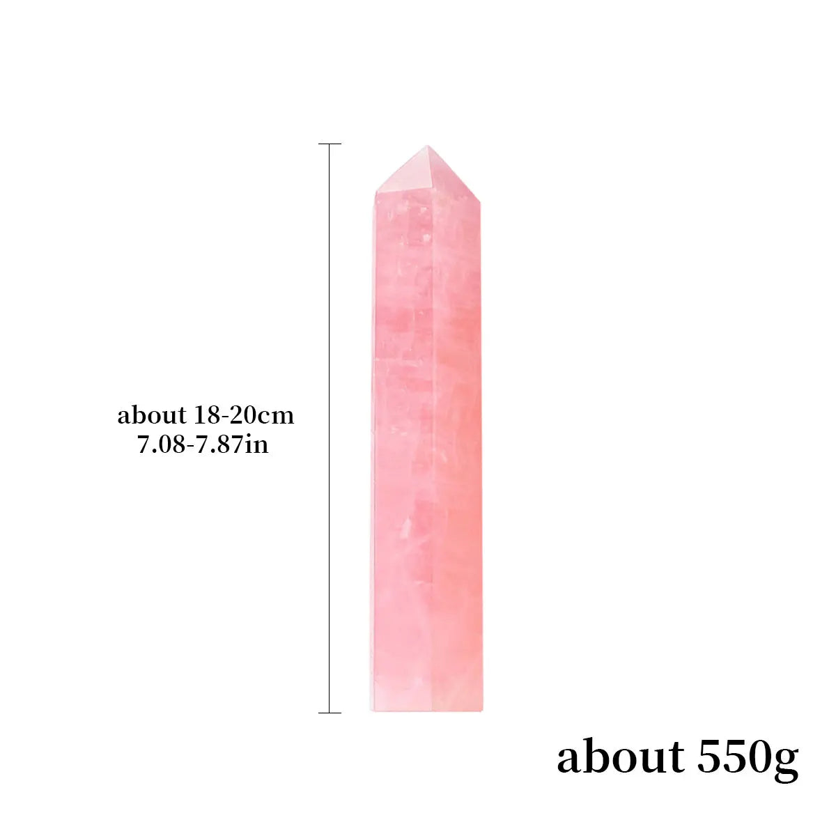 1pc Natural Rose Quartz Crystal Point Pink Crystal Wand Hand polished Hexagon for Home Furnishing decoration