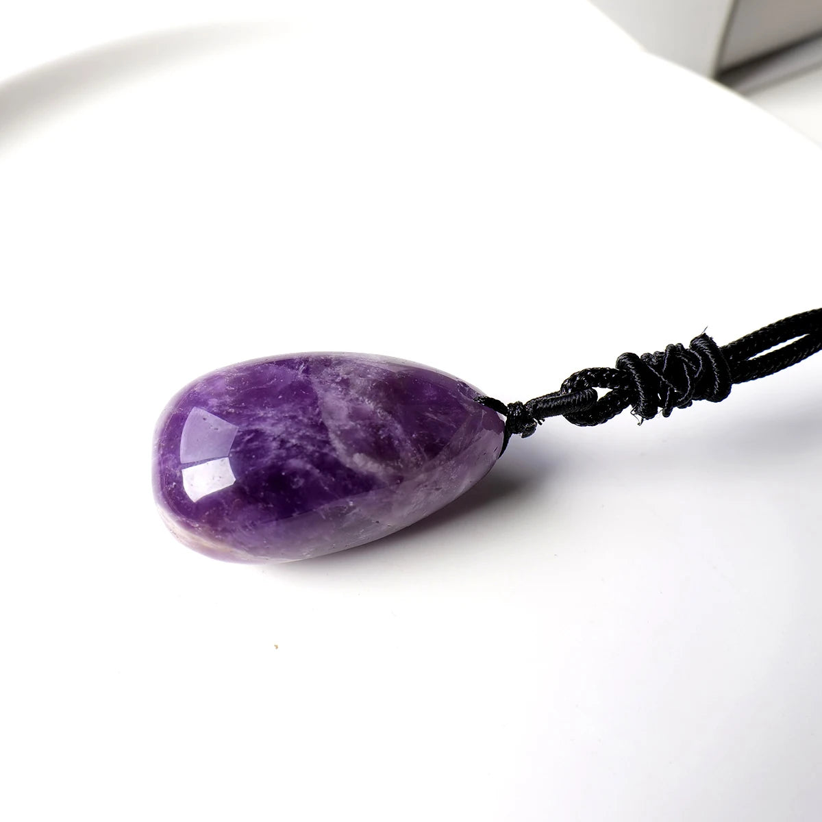 1pc Natural Stone Amethyst Crystal Water Droplet Pendant Sphere Necklace Ornament Decorative Chakra Home Decoration