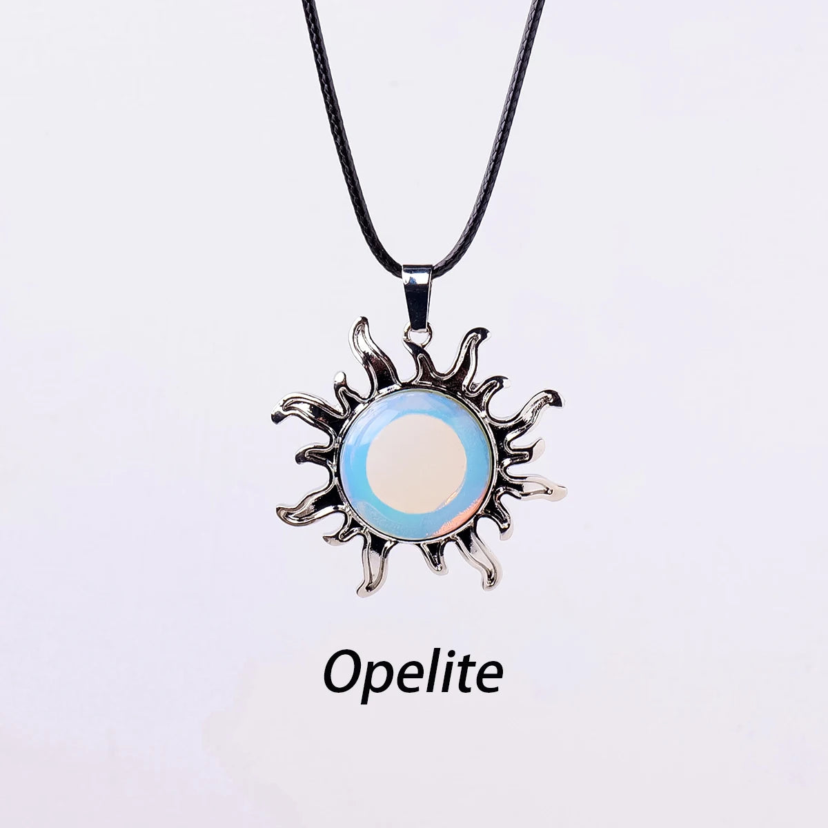 1pc Natural Stone Crystal Sun Apollo Pendant Necklace Ornament Decorative Chakra Home Decoration