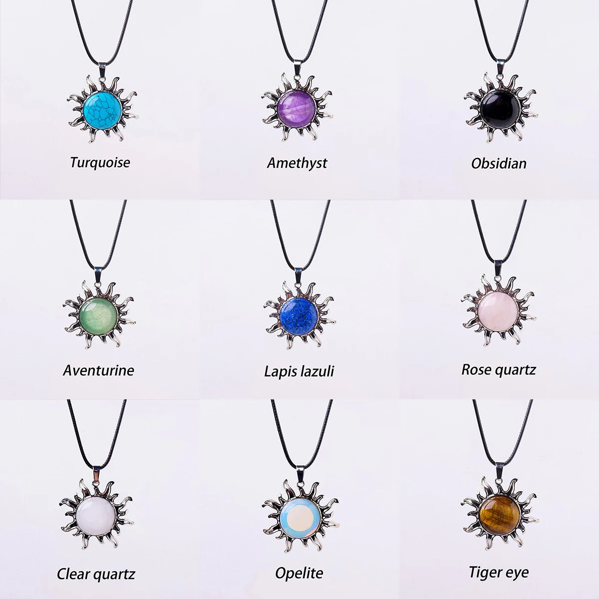 1pc Natural Stone Crystal Sun Apollo Pendant Necklace Ornament Decorative Chakra Home Decoration