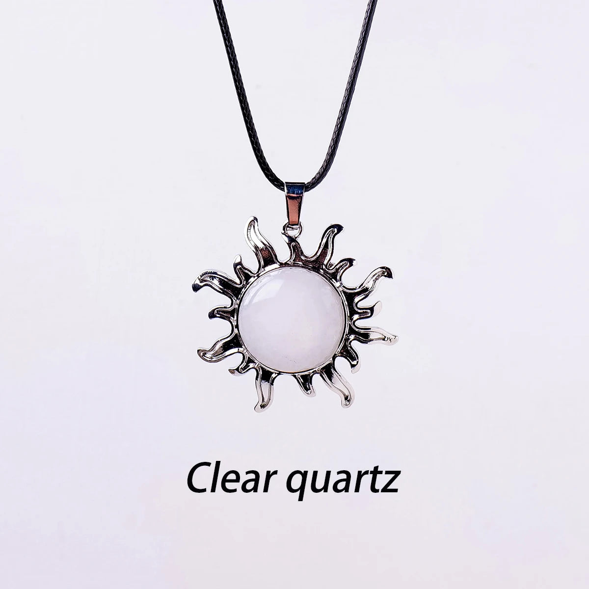 1pc Natural Stone Crystal Sun Apollo Pendant Necklace Ornament Decorative Chakra Home Decoration