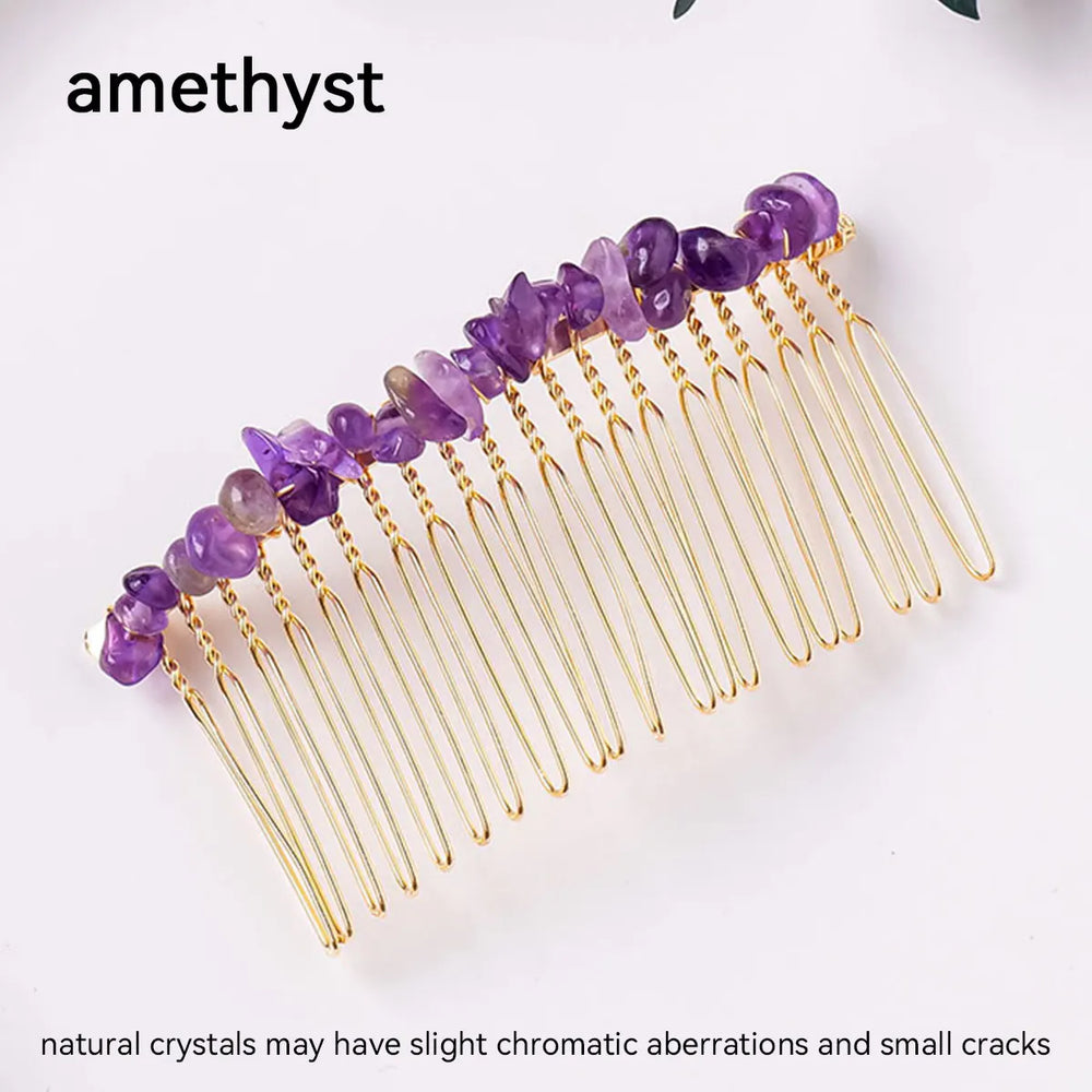 1pc Natural Stone Hair Accessories DIY Handmade Crystal Health Energy Macadam Decoration Crystal Hairpin Children's Day Gifts