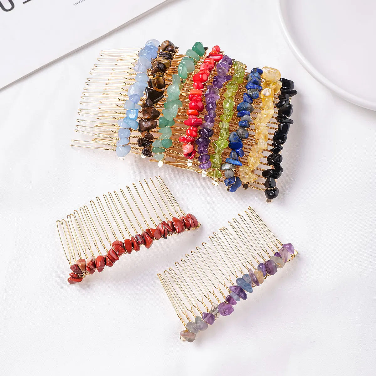 1pc Natural Stone Hair Accessories DIY Handmade Crystal Health Energy Macadam Decoration Crystal Hairpin Children's Day Gifts