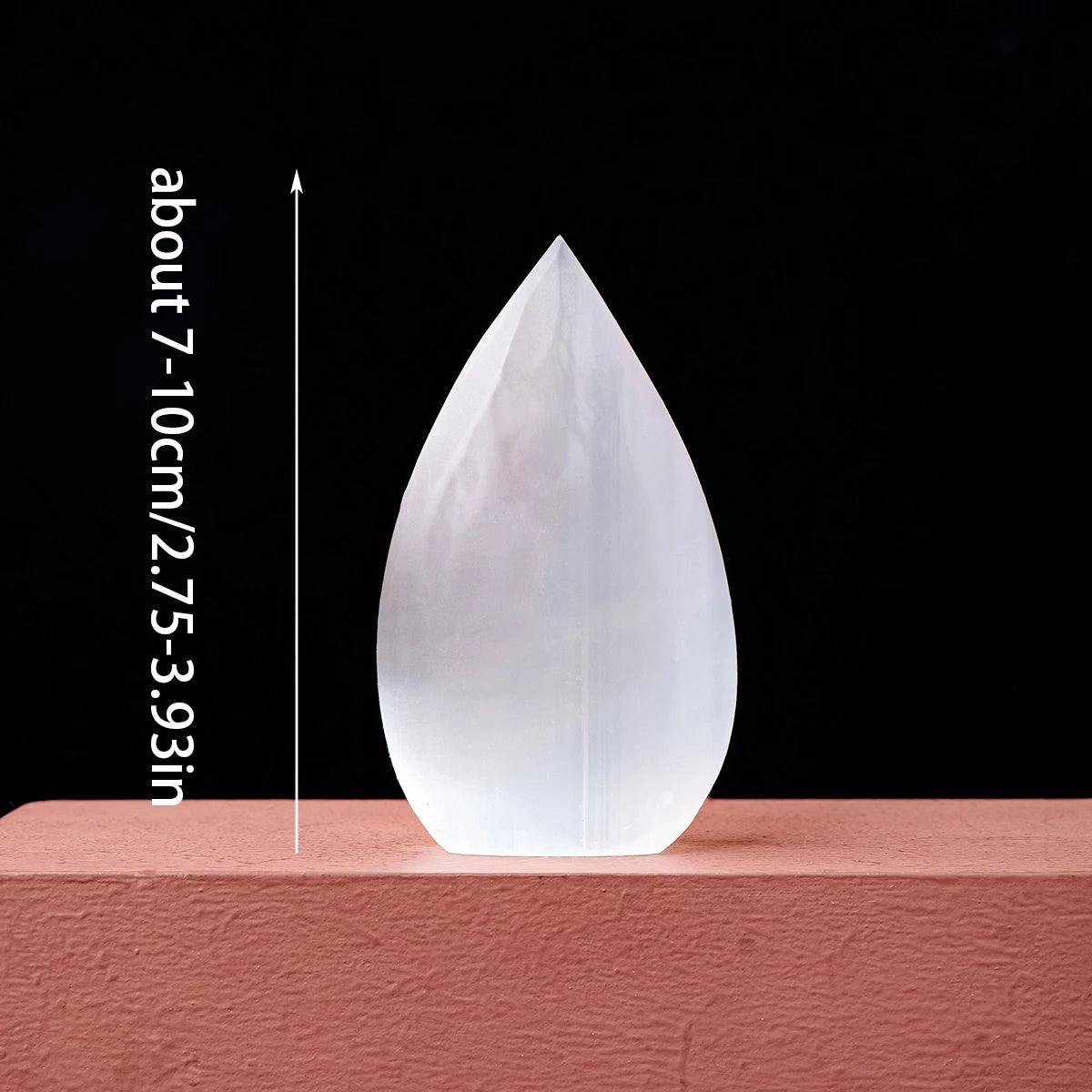 1pc Natural Stone Sculpture White Selenite Flame Shape Crafts Witchcraft Crystal Carving Energy Gem Summer home garden decor