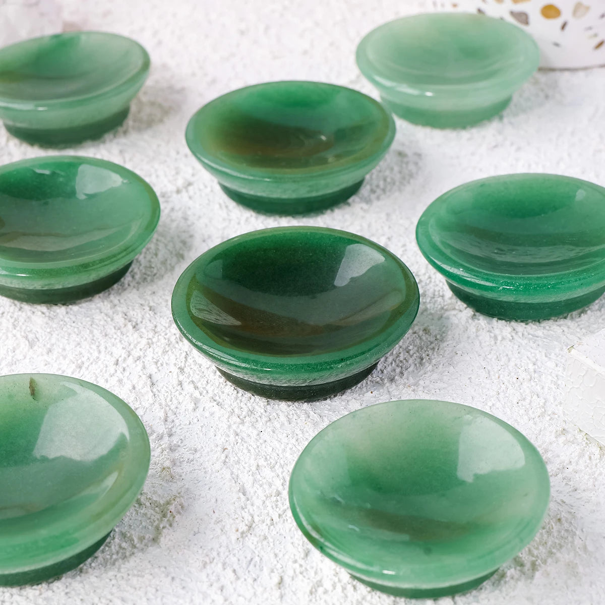 1pc Natural Stones Gem Carving Aventurine Quartz Crystal Bowl For Reiki Healing Meditation Home Kitchen Decoration