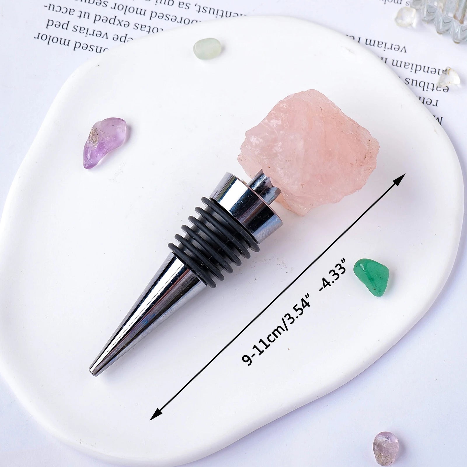 1pc Natural amethyst Rose Quartz Raw Stone Red Wine Stopper Handmade Champagne Bottle Stopper Original Stone Gift