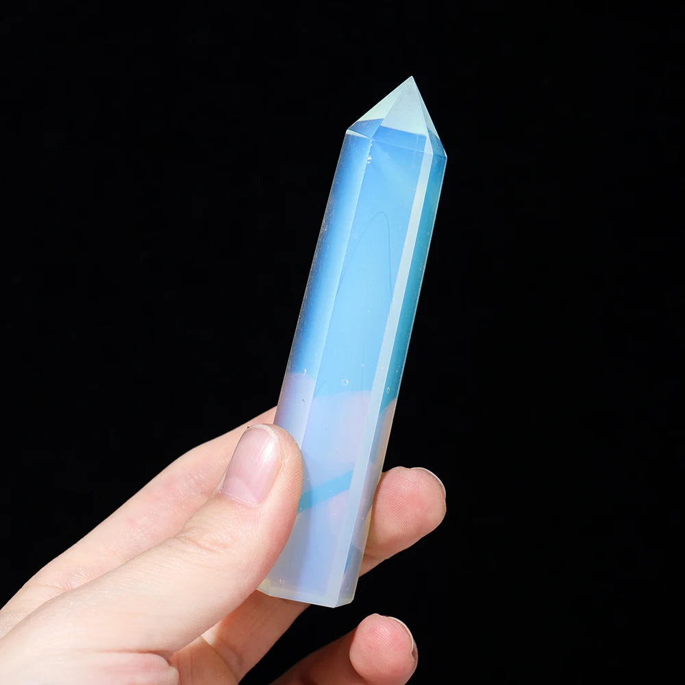 1pc Opal Hexagonal Prism Energy Crystal Magic Stick Treatment Quartz Tower Mineral Collection Decoration