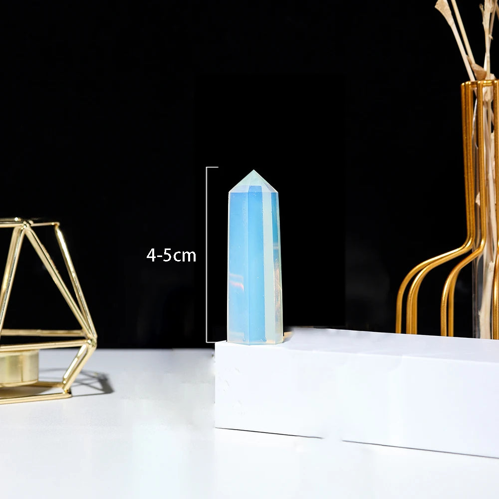 1pc Opal Hexagonal Prism Energy Crystal Magic Stick Treatment Quartz Tower Mineral Collection Decoration