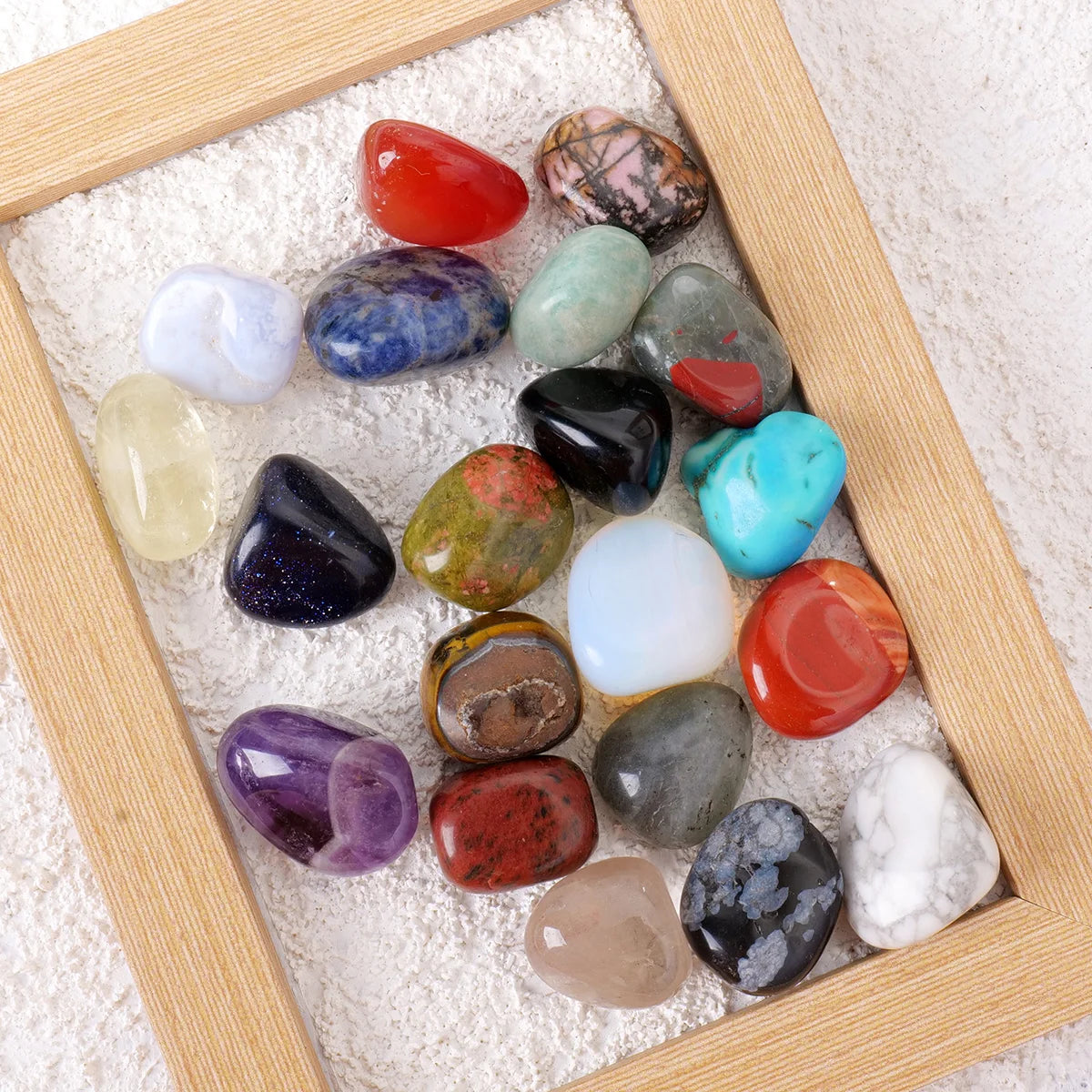 20pcs/box Mineral Rock Crystals Gift Box Gemstone Healing Energy Stone Collection Irregular Shape Natural Stone Specimen