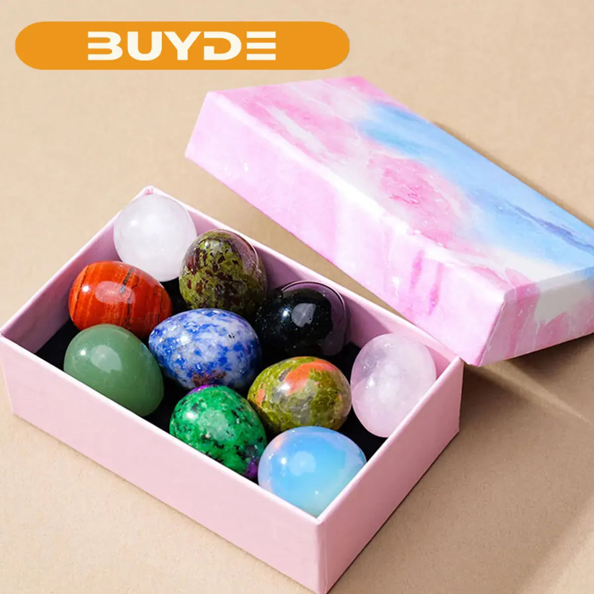 5/7/10pcs /box Natural Crystal Egg Stone Mini Polished Gemstone Jewelry Home Decor Reiki Healing Crystals Ornament Gift