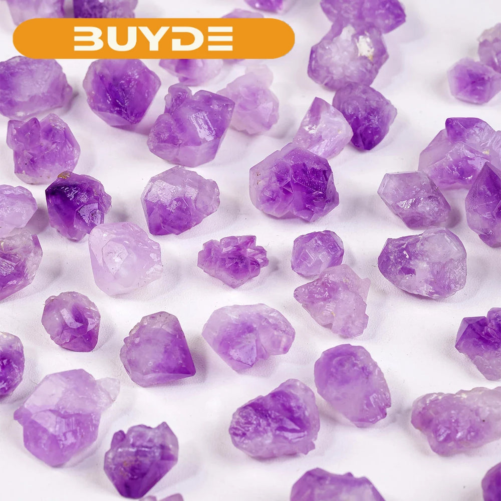 50g/bag Natural Purple Quartz Crystal Stones Amethyst Flowers Irregular Rough Stones Raw Crystal Rock for Wicca