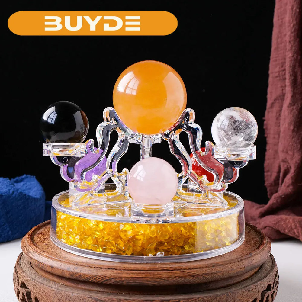 1setNatural Seven Star Array Crystal Ball Witchcraf Glass Room Demagnetization Bowl Clear Quartz Meditation Gravel Storage Stand