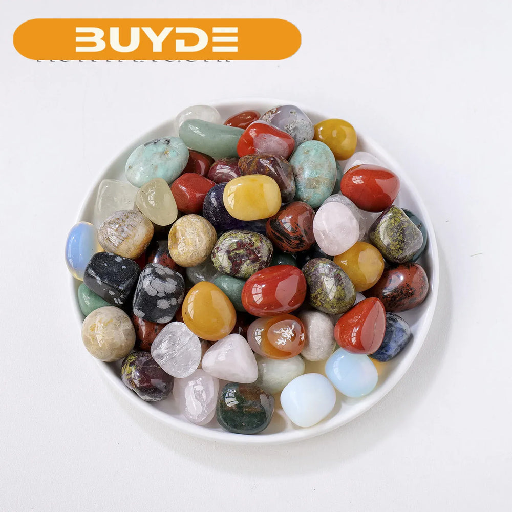 50g/bag Natural Crystal Quartz Ore Bulk Colorful Rolling Stones Garden Fish Tank Decorative Tumble Stone Gravel Specimen