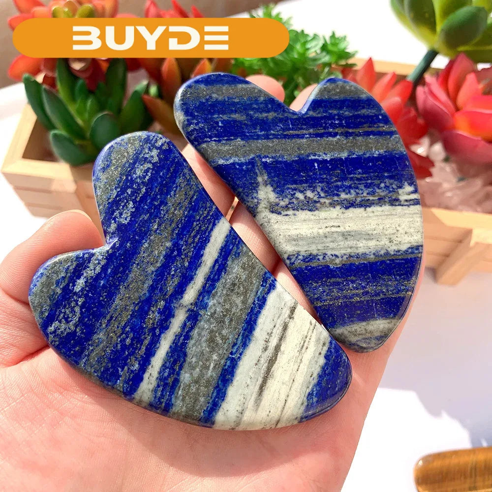 Buyde Crystal Cosmetology Board Natural Lapis Lazuli Thin Face Tool Healthy Scraping Plate Gift for Girlfriend