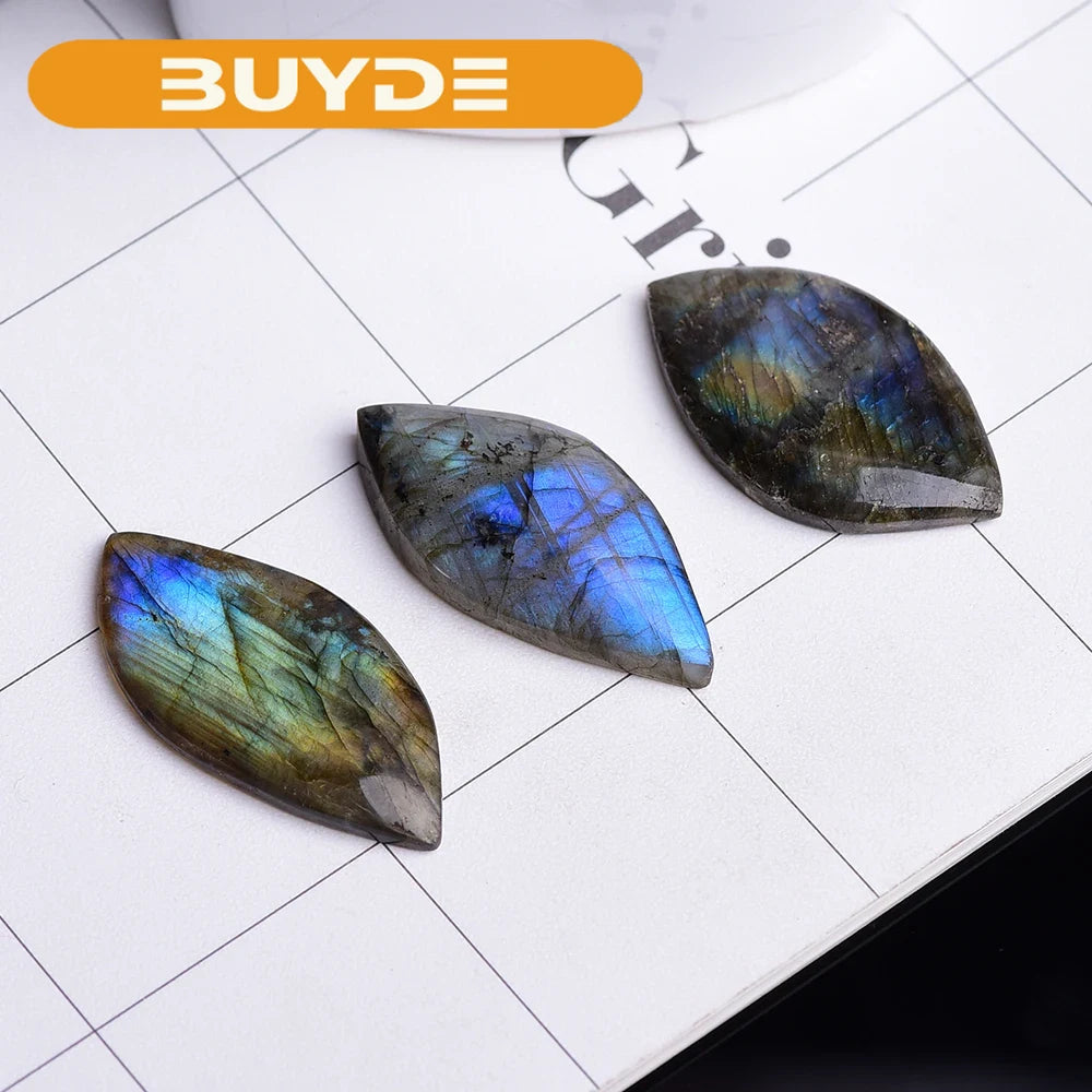 1PC Top Natural Labradorite Crystal Moonstone Rough Polished  Pendant Collectables Colorful Shine Stone Decor