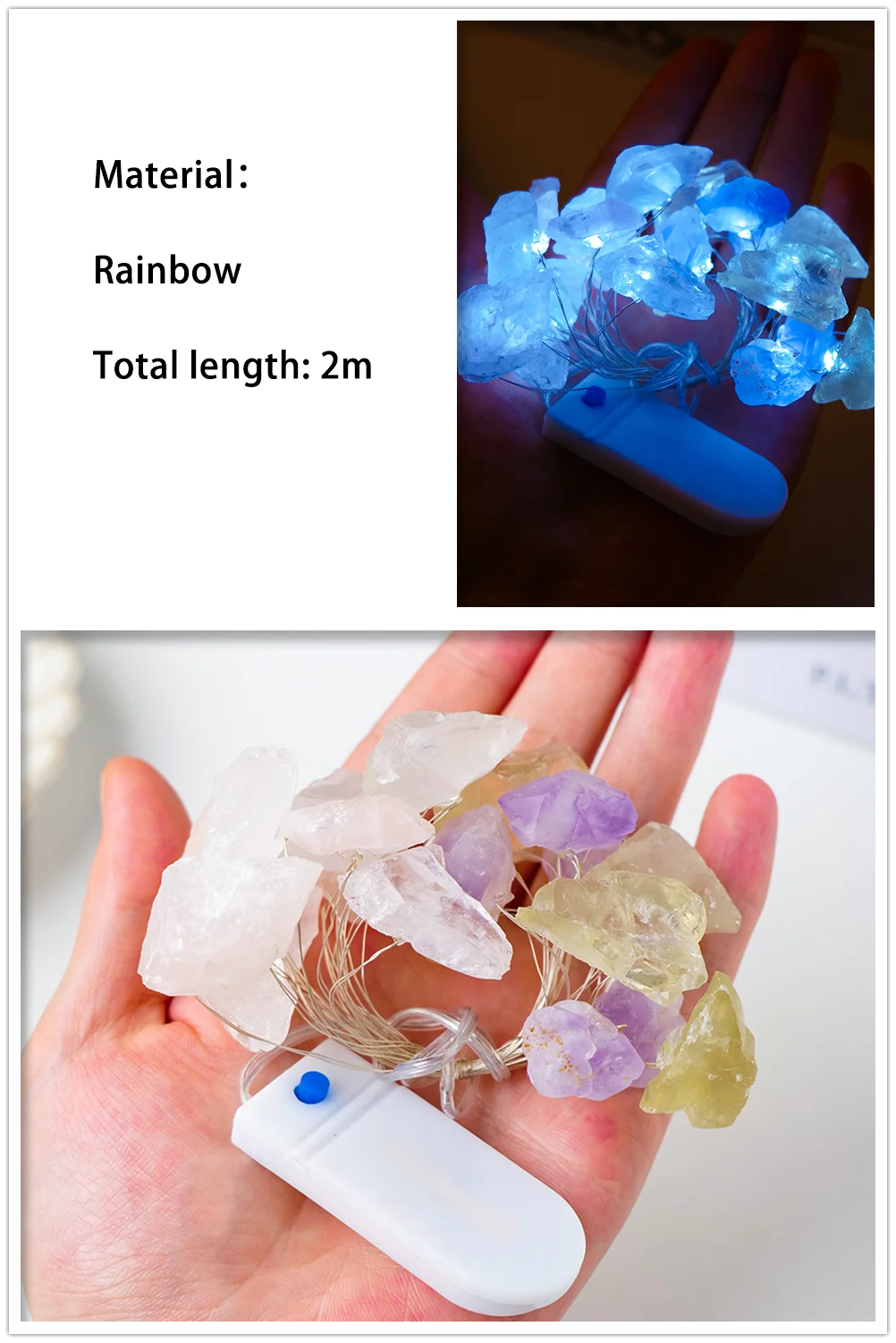 2M Natural Quartz Crystal Gemstone Lamp Rose Quartz Energy Amethyst Atmosphere Decoration Light Birthday Party Decorative Lights