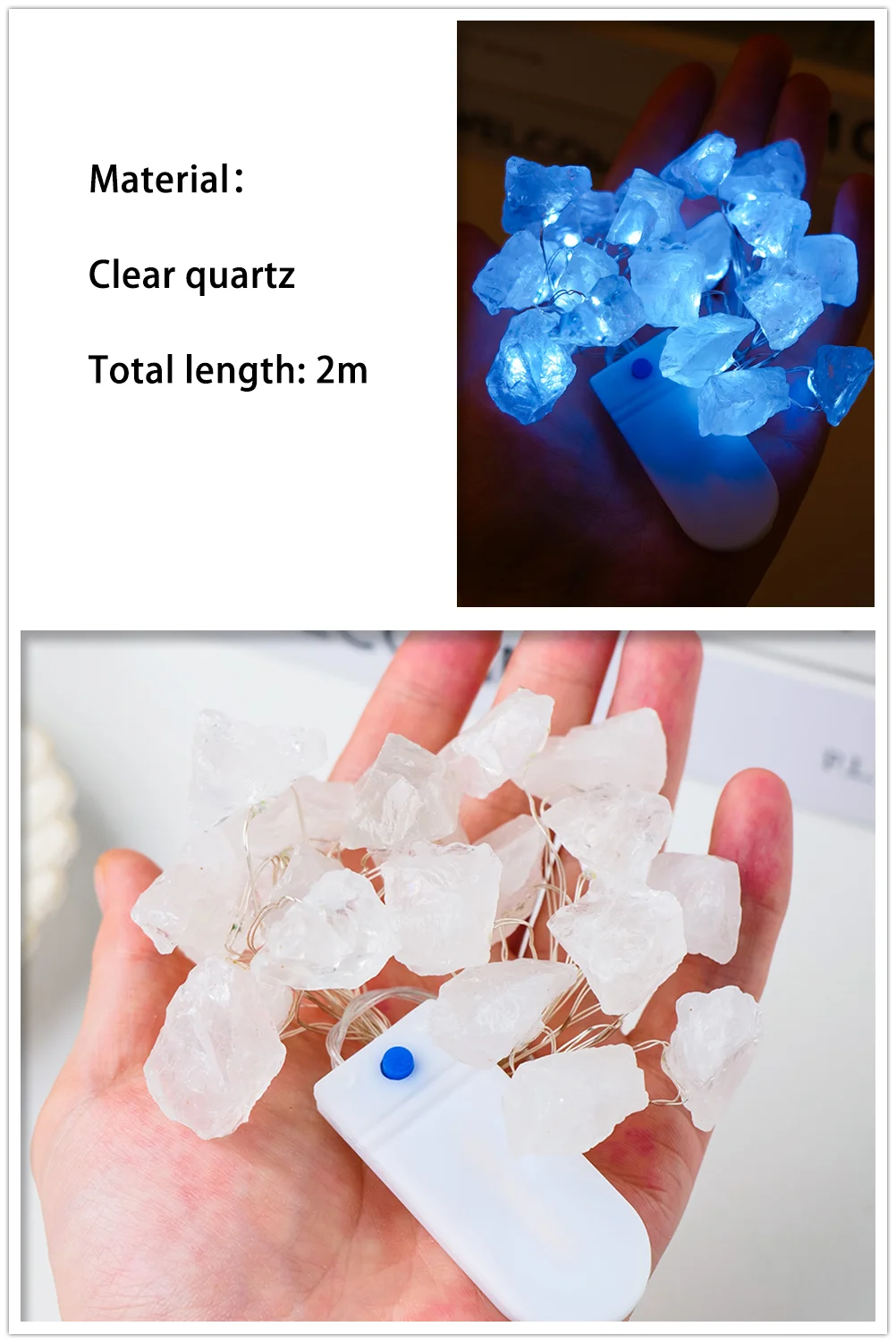 2M Natural Quartz Crystal Gemstone Lamp Rose Quartz Energy Amethyst Atmosphere Decoration Light Birthday Party Decorative Lights