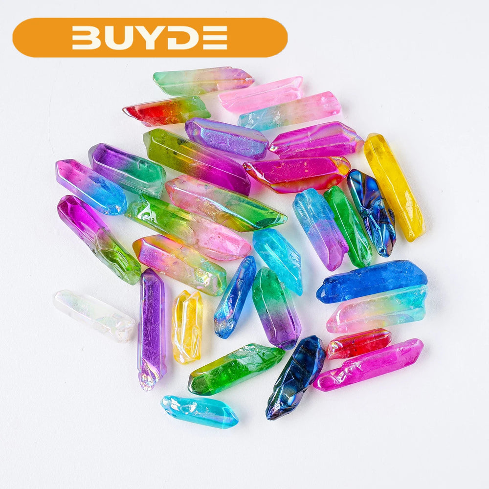 50g/bag Natural White Crystal Aura Rainbow Single Crystal Energy Point Clear Quartz  Home Decoration