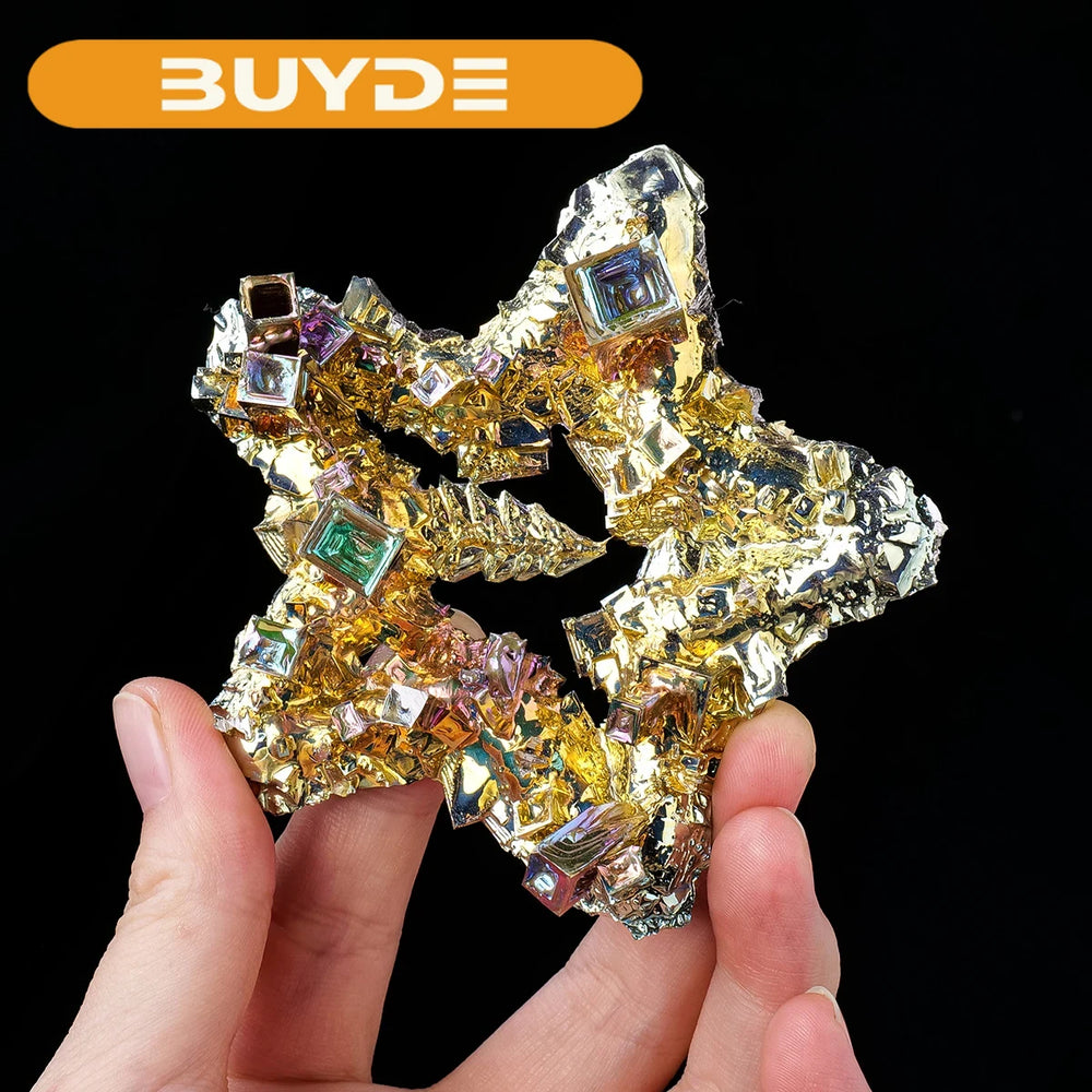 1PC Natural Crystal Bismuth Ore Five-Pointed Star Reiki Healing Stone Meditation Collection Home Decor