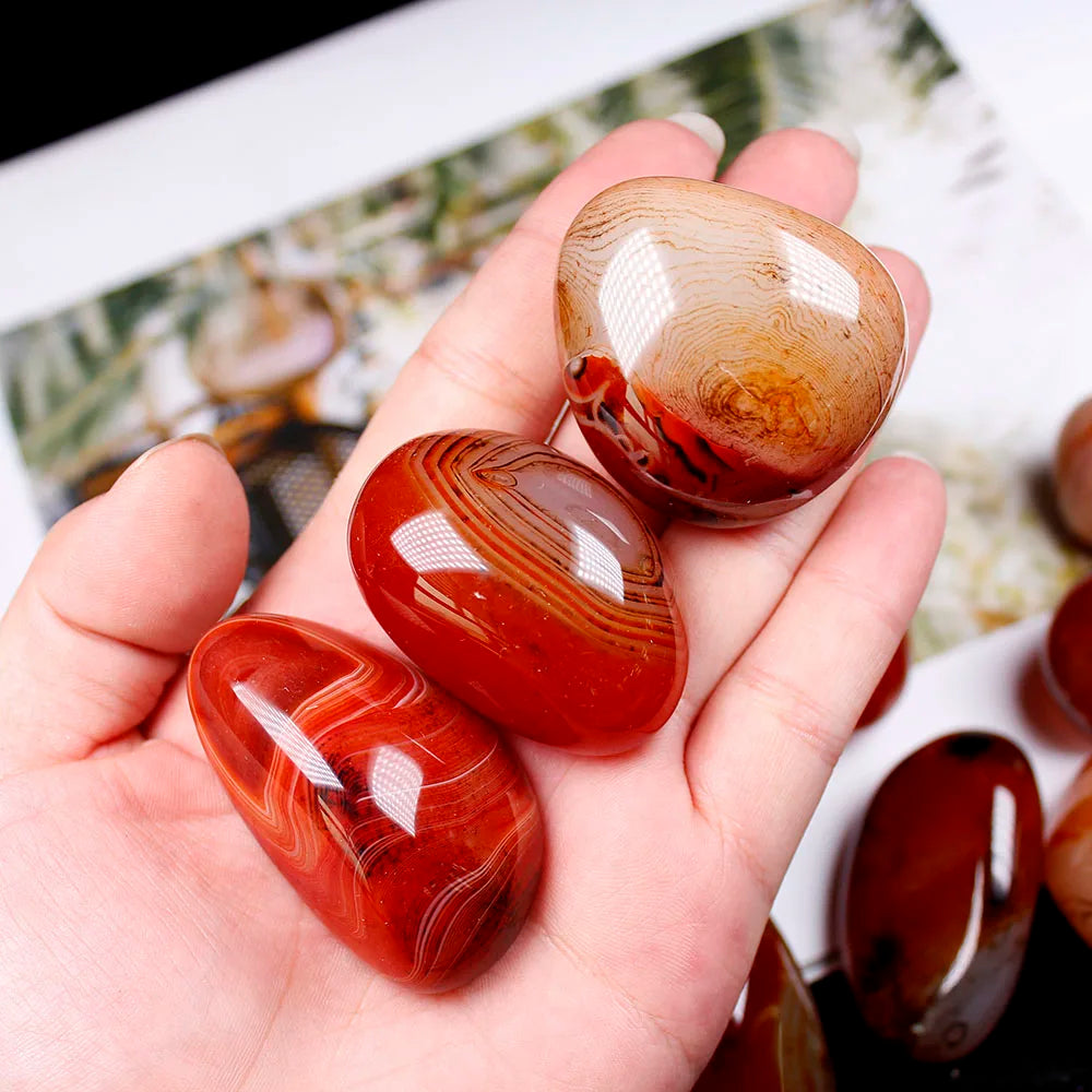 30-50g Madagascar Natural Sardonyx Agate Crystal Tumbled stone Silk Agate Mineral Specimen Polished Reiki healing Decor